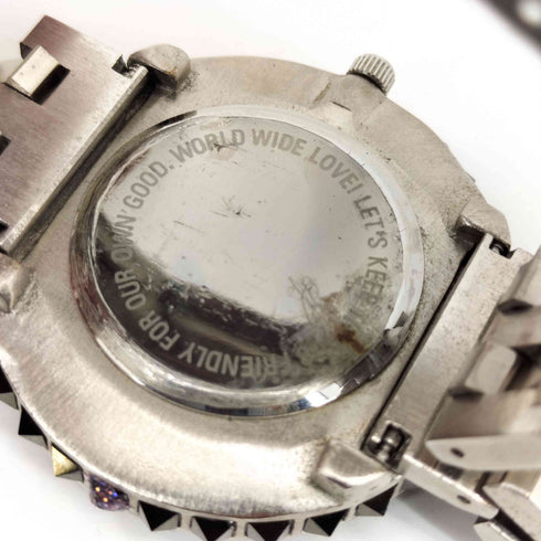 ワールドワイドラブ WORLD WIDE LOVE Y2K スタッズ ストーン クオーツ 腕時計 メンズ