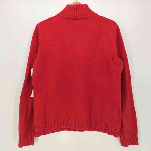 ローレンラルフローレン LAUREN RALPH LAUREN ロゴ刺繍 ハーフジップ リブ コットン ニット レディース import:XL