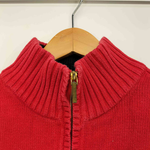 ローレンラルフローレン LAUREN RALPH LAUREN ロゴ刺繍 ハーフジップ リブ コットン ニット レディース import:XL