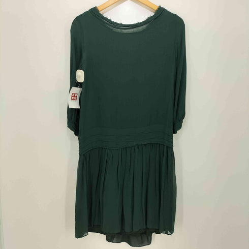 ジェーンマープルドンルサロン Jane Marple Dans Le Salon シルク プリーツ加工 ロングスリープワンピース レディース JPN:M