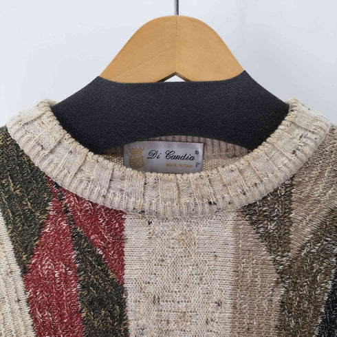 イタリア製 メランジクルーネックリブニット メンズ import:L