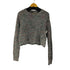 ザラ ZARA Shimmer Silver Multicolor Faux Fur Knit Sweater Top レディース US L