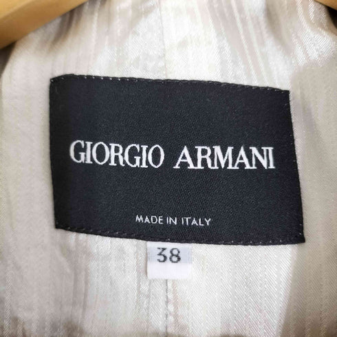 ジョルジオアルマーニ Giorgio Armani イタリア製 ポリエステルシルク スタンドカラージャケット テーラードジャケット レディース 38