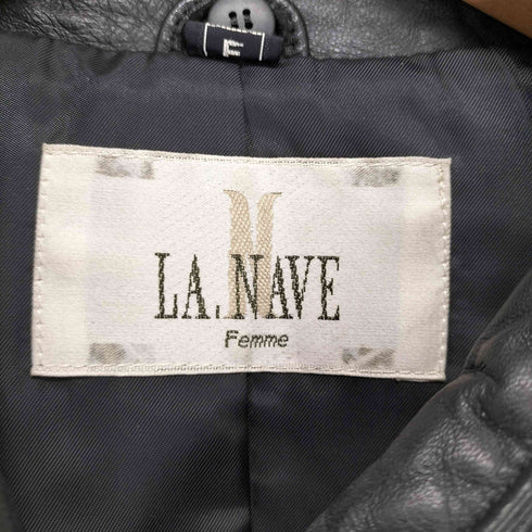 LA NAVE Femme ショートカラー ラムレザーコート レディース FREE