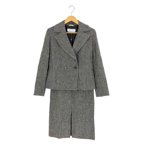マックスマーラ MAX MARA イタリア製 白タグ ツイード ダブル テーラードジャケット スカート セットアップ レディース 38