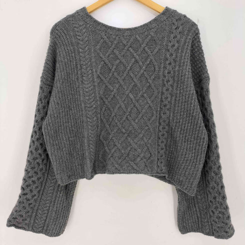 マカフィー MACPHEE 21AW エアヤーンケーブル クルーネックプルオーバー レディース JPN:S