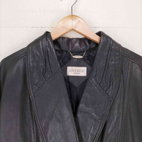 LOVE RICH ショールカラー ダブルレザージャケット レディース 11AR