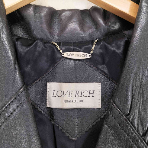 LOVE RICH ショールカラー ダブルレザージャケット レディース 11AR