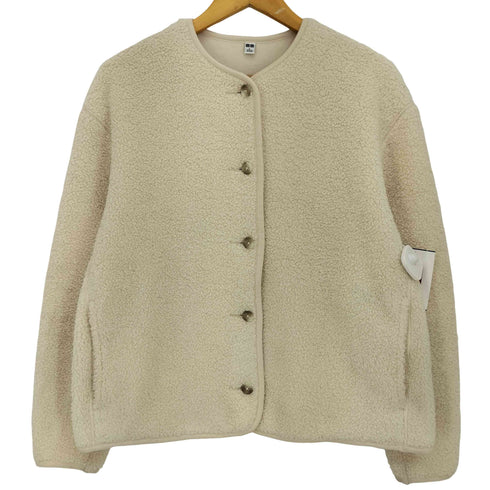 ユニクロ UNIQLO ボアフリースクルーネックカーディガン レディース JPN:L