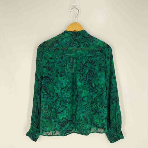ザラ ZARA RUFFLED PRINT BLOUSE ラッフル プリント ブラウス レディース import:S