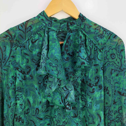 ザラ ZARA RUFFLED PRINT BLOUSE ラッフル プリント ブラウス レディース import:S