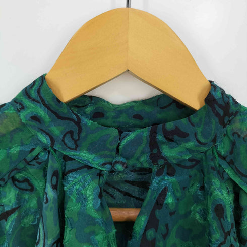 ザラ ZARA RUFFLED PRINT BLOUSE ラッフル プリント ブラウス レディース import:S
