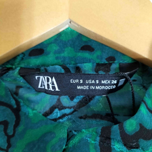 ザラ ZARA RUFFLED PRINT BLOUSE ラッフル プリント ブラウス レディース import:S