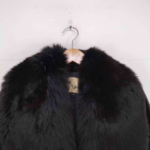 ANGEL LEATHER カラーファー ベルテッドレザーコート レディース 9