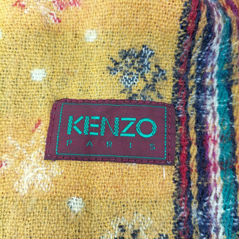 ケンゾーパリス KENZO PARIS 総柄 ウール フリンジマフラー メンズ
