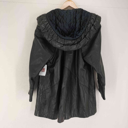 CACCIA フーデッド レザージャケット レディース S