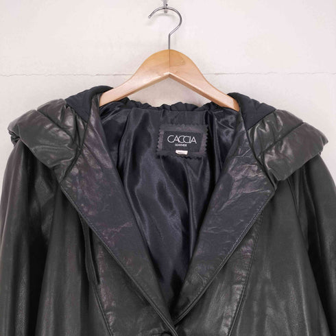 CACCIA フーデッド レザージャケット レディース S