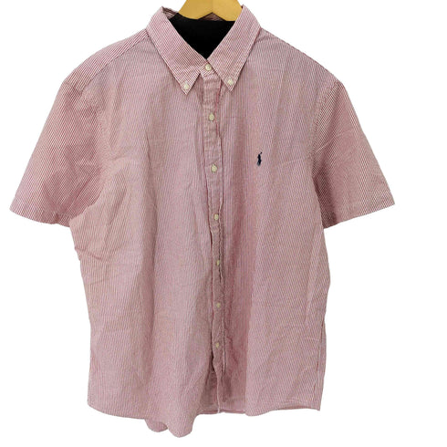 ラルフローレン RALPH LAUREN CLASSIC FIT シアサッカー ストライプBD半袖シャツ メンズ XL