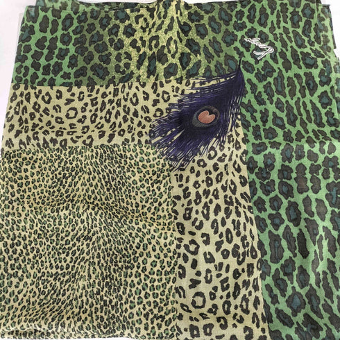 ケンゾー KENZO ウール100 レオパード 大判 スカーフ ストール レディース