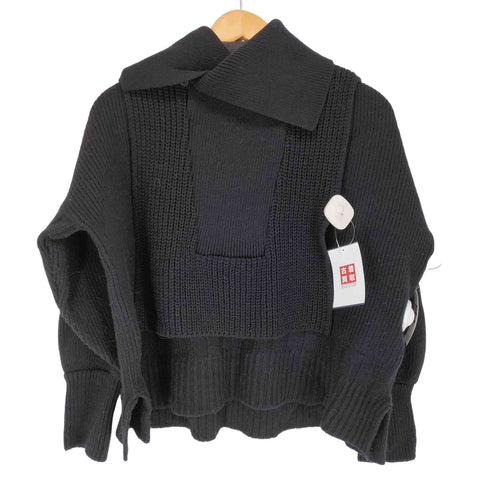 WANSIE LAYERED NECK MILITARY SWEATER レディース