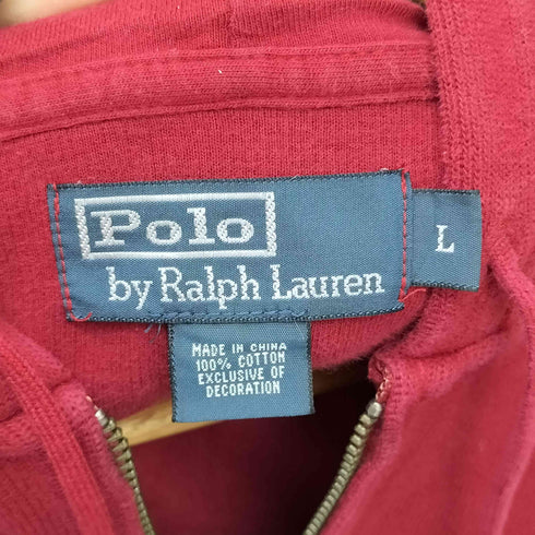 ポロラルフローレン POLO RALPH LAUREN 90S ワンポイントロゴ ジップパーカー ポニー刺繍 メンズ JPN:L