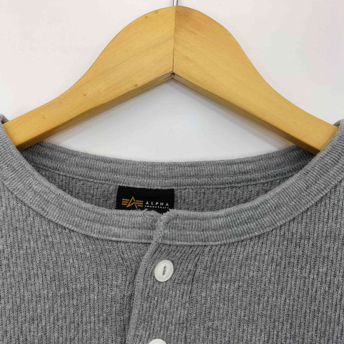 アルファインダストリーズ ALPHA INDUSTRIES Thermal Henley Neck Long Sleeve T-Shirt サーマル ヘンリーネック ロングスリーブシャツ メンズ import:XL