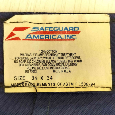 SAFEGUARD AMERICA USA製 ワークパンツ メンズ 34×34