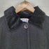 LEIDONNA MADE IN ITALY バックプリーツデザイン ウール×ベロア切替 ワイドシルエットステンカラーコート レディース