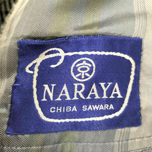 NARAYA ウールヘリンボーンステンカラーコート メンズ
