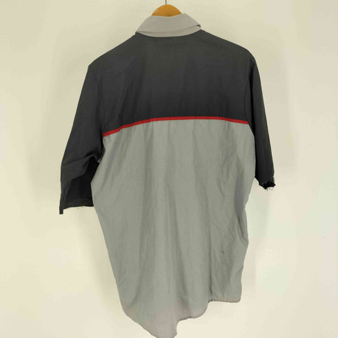 レッドキャップ RED KAP 70-80S IMAGE plus 襟芯 John UPDIKE INDUSTRIES ロゴ ワッペン ポリ コットン S/S ワーク シャツ カットオフ メンズ M-LN