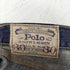 ポロラルフローレン POLO RALPH LAUREN メキシコ製 レザー 型押し パッチ RL 刺繍 ジップフライ 5ポケット ストレート デニムパンツ メンズ 30 30