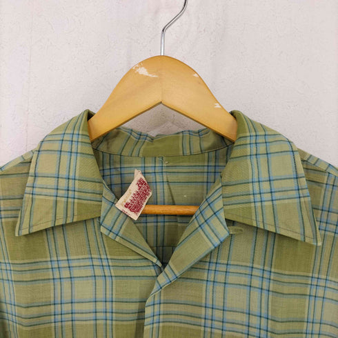 タウンクラフト TOWNCRAFT 60-70s PENN-PRESTタグ 両ポケ コットンポリ オープンカラーシャツ 襟芯 メンズ import:L 16-16 1/2
