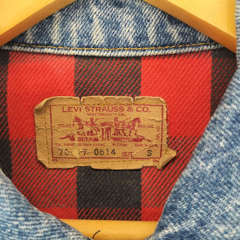 リーバイス Levis 80S 70417 0814 ボタン裏527 バファローチェック ネルライナー デニムトラッカージャケット メンズ JPN:S