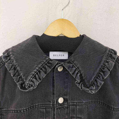 ベルパー BELPER RUFFLEED COLLAR DENIM JACKET レディース FREE