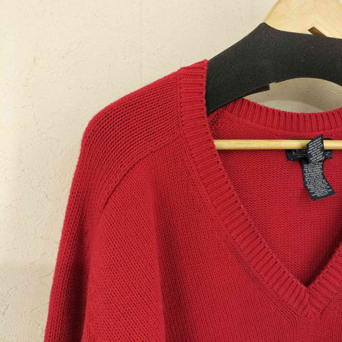 ランズエンド LANDS END MADE IN USA コットン Vネックニット メンズ import:L