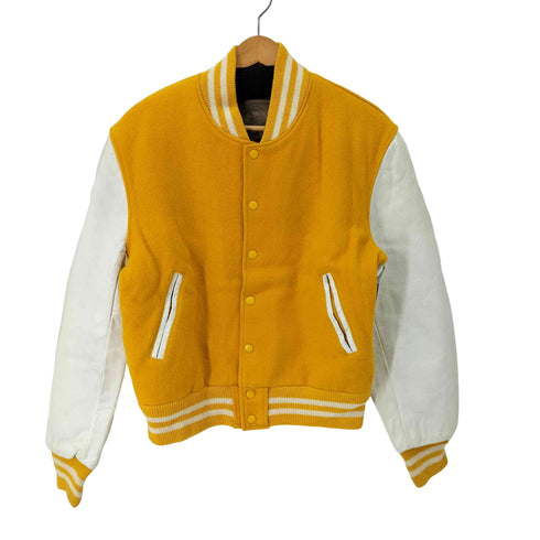 ゴールデンベアー Golden bear USA製 レザー切替 ウールスタジャン メンズ M