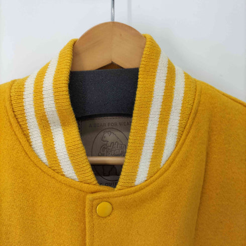 ゴールデンベアー Golden bear USA製 レザー切替 ウールスタジャン メンズ M