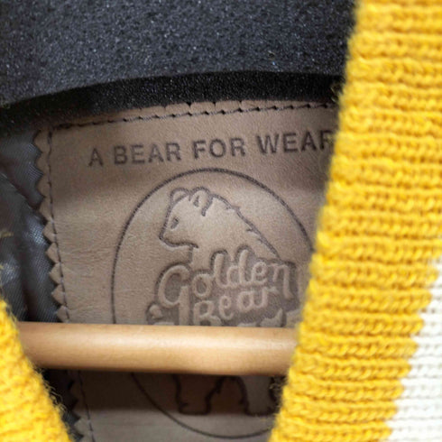 ゴールデンベアー Golden bear USA製 レザー切替 ウールスタジャン メンズ M