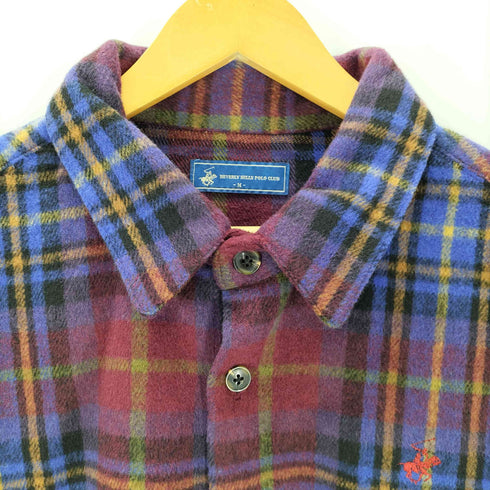 ビバリーヒルズポロクラブ BEVERLY HILLS POLO CLUB ウール混チェック柄シャツ ボックスシルエット メンズ JPN:M
