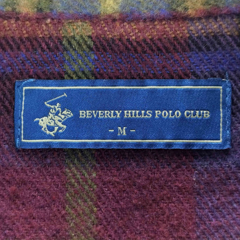 ビバリーヒルズポロクラブ BEVERLY HILLS POLO CLUB ウール混チェック柄シャツ ボックスシルエット メンズ JPN:M