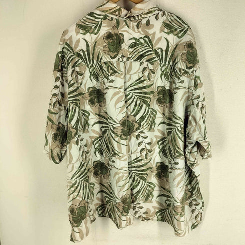 ピューリタン PURITAN フローラル ウッドボタン レーヨン S/S シャツ 3XL ビッグサイズ メンズ 3XL