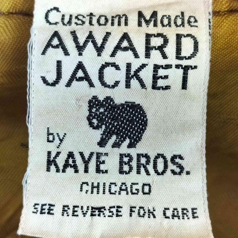 KAYE BROS バックワッペン レザー切替 アワードジャケット メンズ