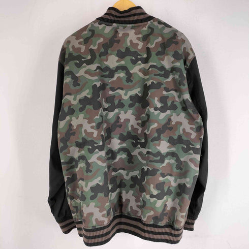 RAW BLUE 迷彩 切替 コットン ポリ スタジャン メンズ 2XL