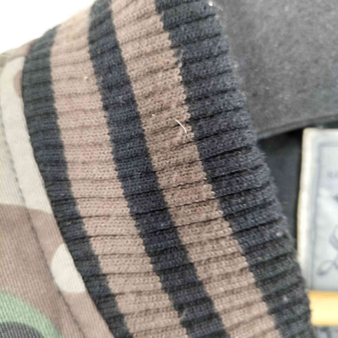 RAW BLUE 迷彩 切替 コットン ポリ スタジャン メンズ 2XL