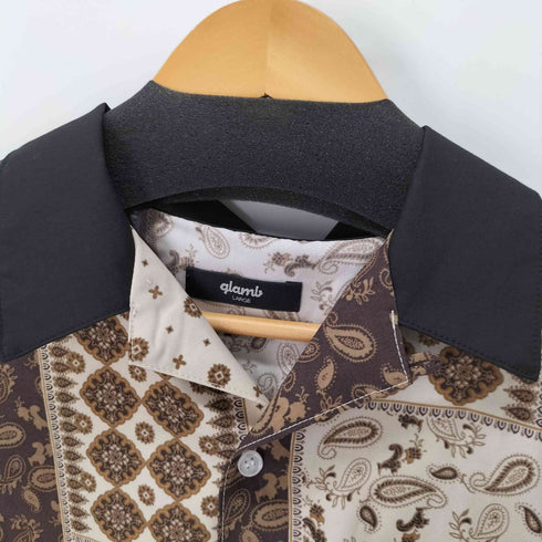 グラム glamb Patchwork Scarf Shirt パッチワークスカーフシャツ メンズ L
