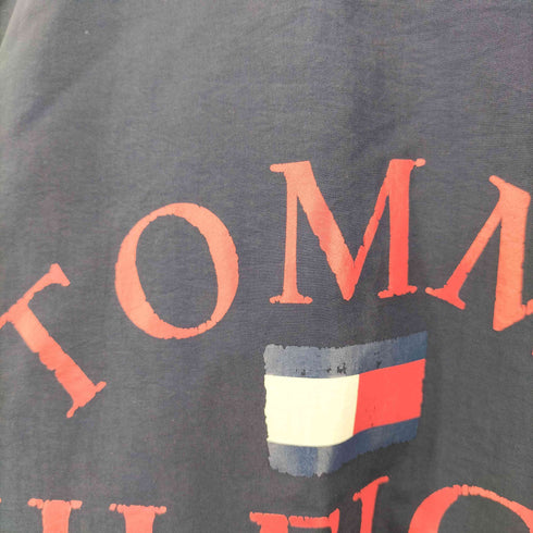 トミーヒルフィガー TOMMY HILFIGER 90s フラッグタグ バックロゴプリント ナイロンジャケット レディース import:L