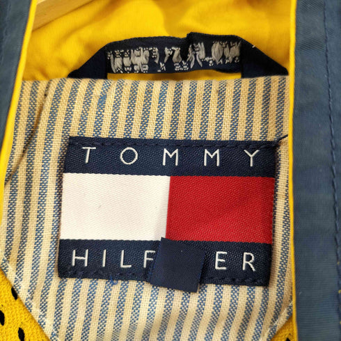 トミーヒルフィガー TOMMY HILFIGER 90s フラッグタグ バックロゴプリント ナイロンジャケット レディース import:L