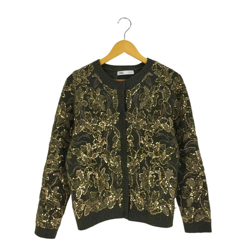 ザラ ZARA コンビニットカーディガン スパンコール レディース import:L
