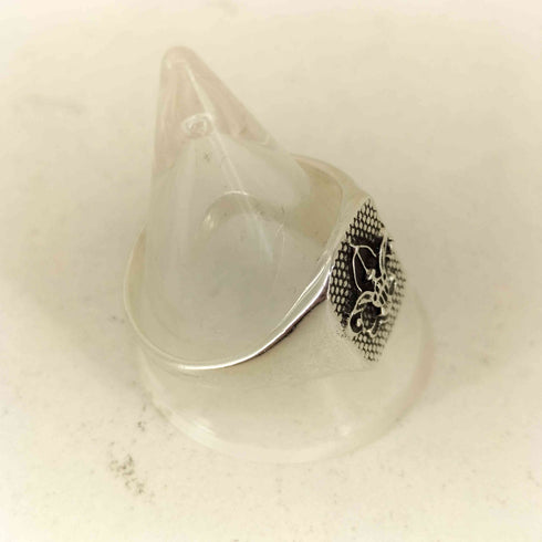 STERLING刻印 シグネットリング 百合 不死鳥 ボーイスカウト メンズ 18号