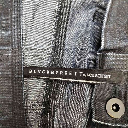 ブラックバレットバイニールバレット BLACKBARRETT by neil barrett 顔料 コーティング ジップアップ 5ポケット スキニー デニム パンツ メンズ 1